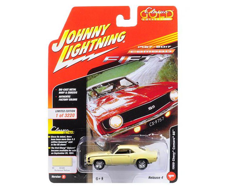 1969 Chevrolet Camaro SS Butternut Yellow 50th Anniversary Ltd Ed to 3220pc "Muscle Cars USA" 1/64 by Johnny Lightning