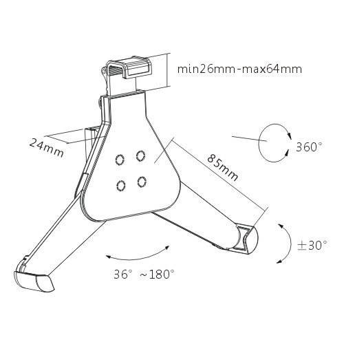 Impact Mounts UNIVERSAL DETACHABLE TABLET WALL MOUNT BRACKET FOR iPad 1/2/3/4/AIR GALAXY 7-8.5" Tablets (PAD4-7s)