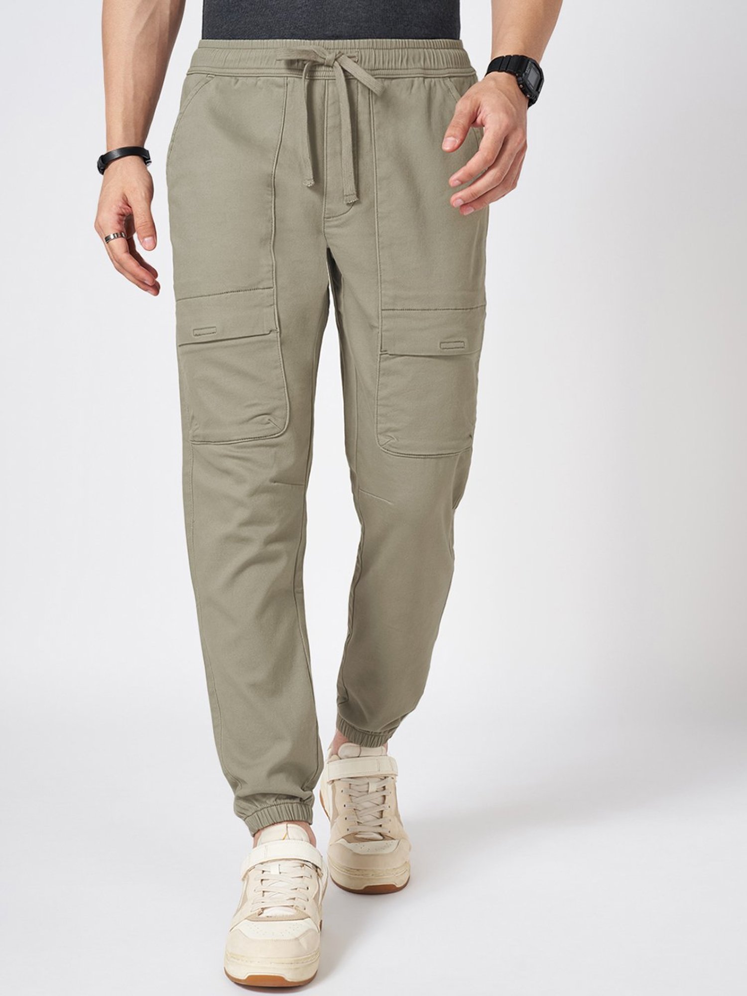 Basics Green Jogger Track Pant