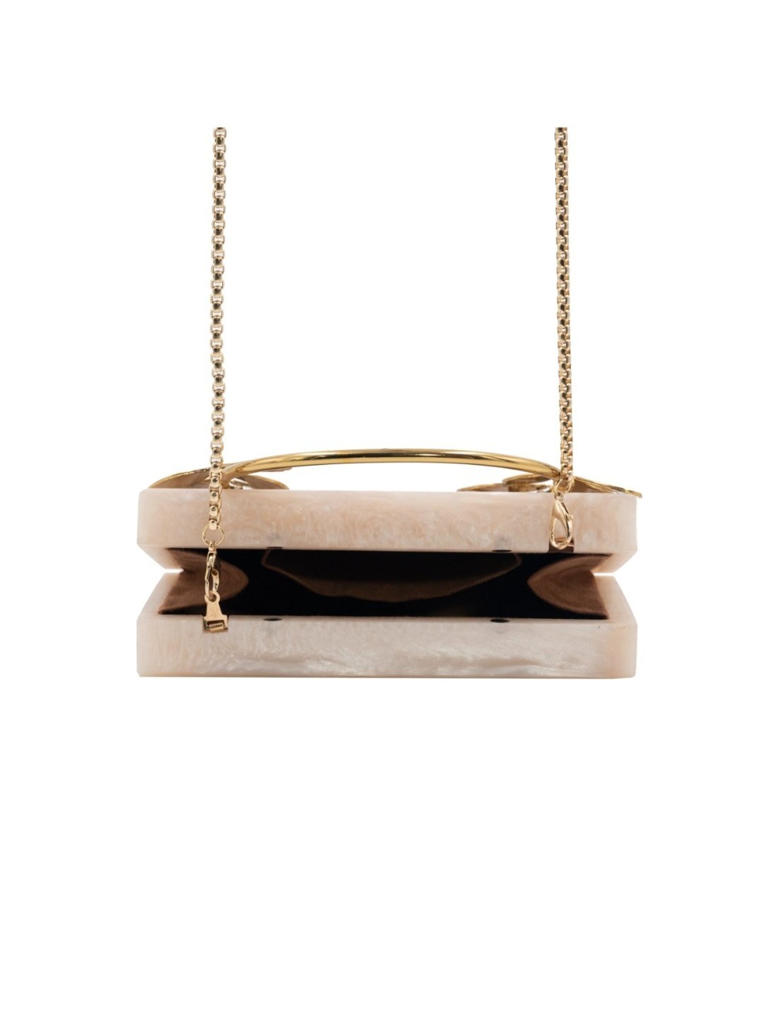 Sugarcrush Beige Luxury Studded Small Clutch