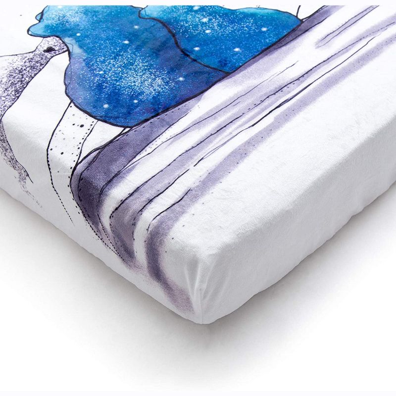 JumpOff Jo Fitted Crib Sheet - Minky Crib Sheet for Standard Sized Crib Mattresses - Hypoallergenic and Waterproof - 28 x 52 Inches - Blue Bear
