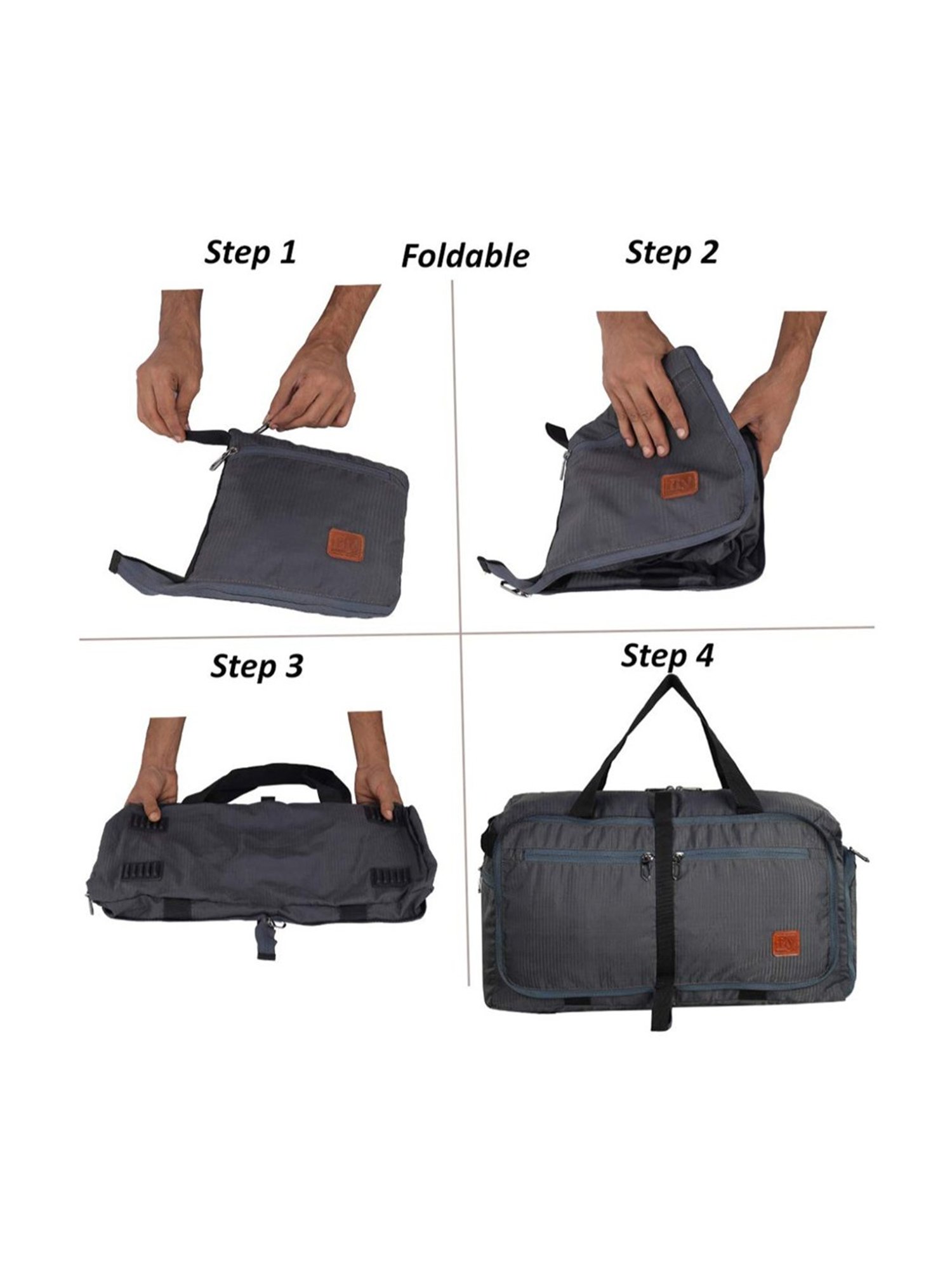 Fly Fashion Grey Solid Large Duffle Bag