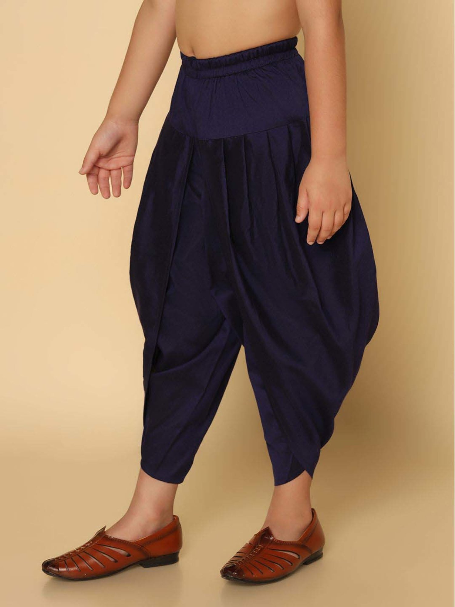 KISAH Kids Navy Cotton Regular Fit Dhoti Pants