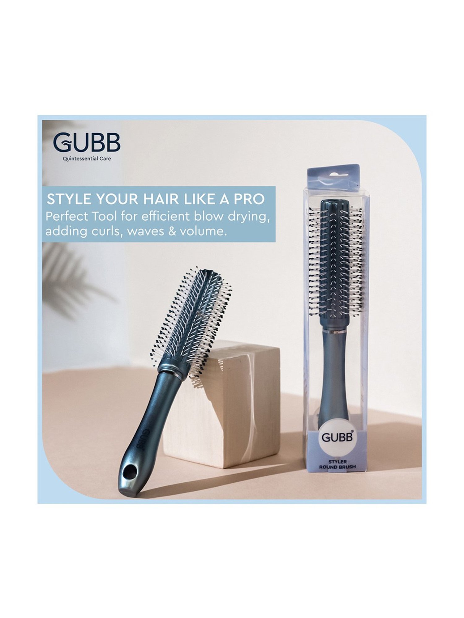 GUBB Round Brush for Hair Styling & Blow Drying, Round Hair Brush - Styler Range