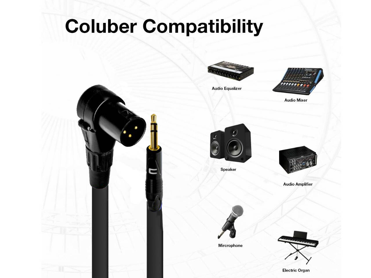 Right Angle 3-Pin XLR Male - 3.5 TRS Balanced Stereo Cable - Custom Length Color