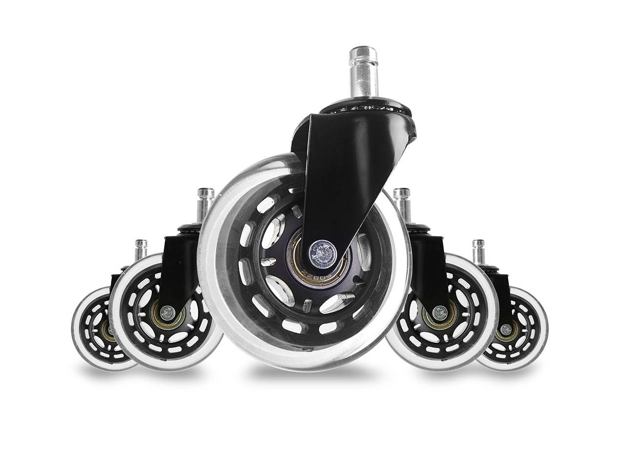 CLATINA Heavy Duty Office Chairs Wheels Replacement for Hardwood Floors and Carpet Rolling Casters Safe Soft Smooth Silent Desk Gamer Computer, 1 Pack