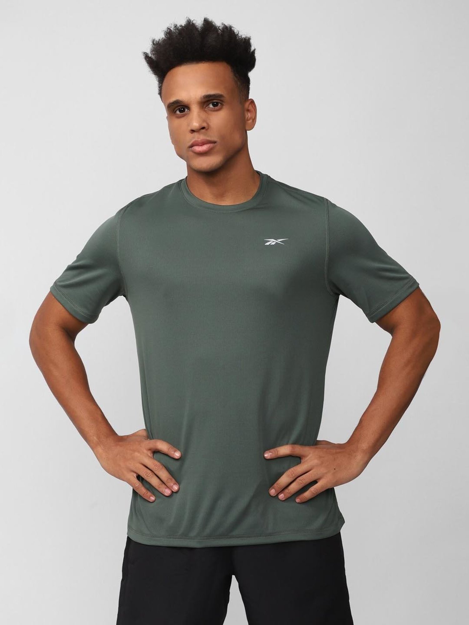 Reebok Green Regular Fit Sports T-Shirt