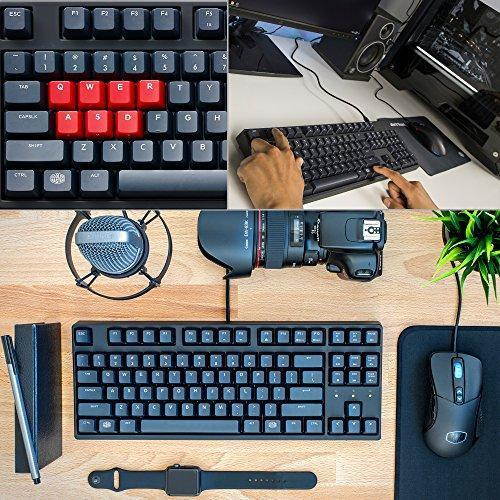 Cooler Master MasterKeys L PBT- Full Size Gaming Mechanical Keyboard, Cherry MX Red Switches, Thick 1.5mm PBT Keycaps