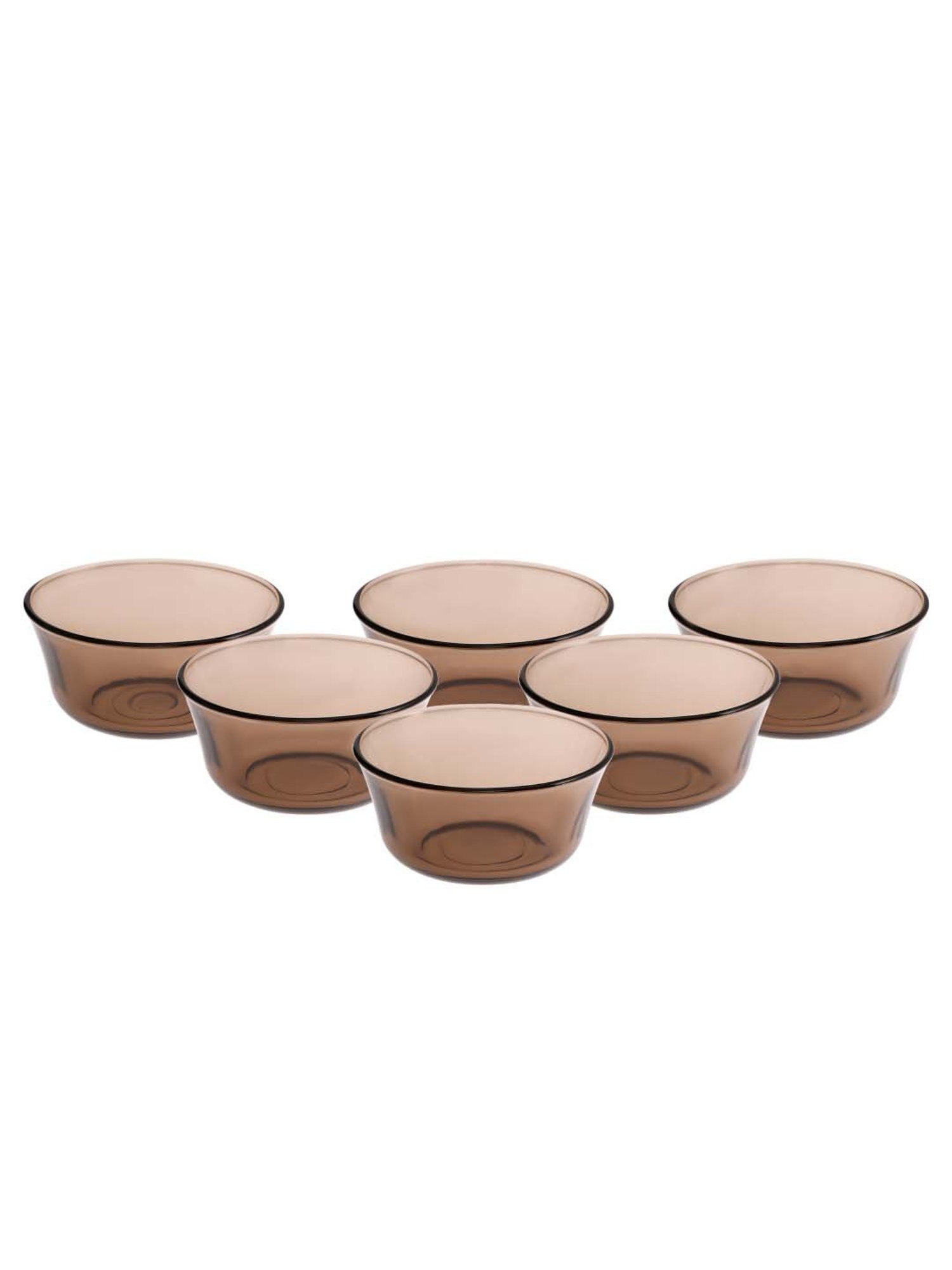 Duralex 'Lys' Brown Glass 10.5 cm Table Serving Bowl (0.25 L) - Set of 6