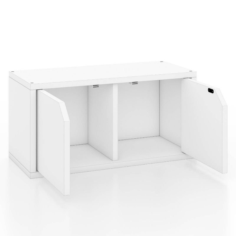 Way Basics Eco Stackable Connect Rectangle Bookshelf with Door White