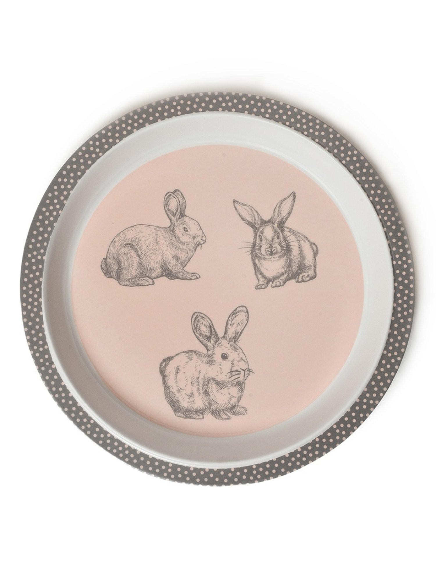 MiArcus Bunny Printed Peach Melamine Kids Dinner Set
