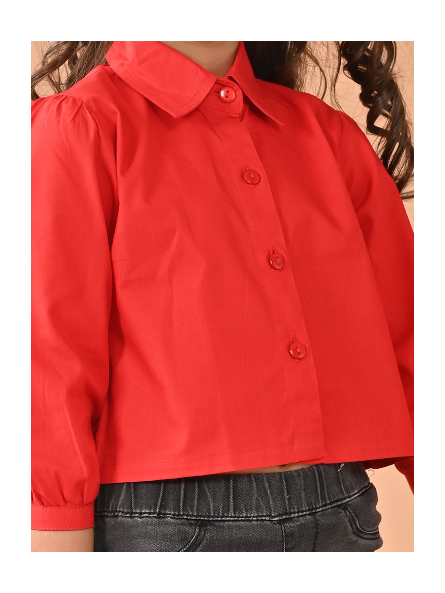 LilPicks Kids Yellow Solid Crop Top