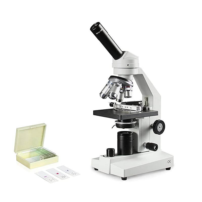 VME0020XE3MS2 LED Microscope 10x WF and 25x WF Eyepiece 40x 2500x Magnification LED Illumination with Intensity Control 125 NA Abbe Condenser Mechanical Stage