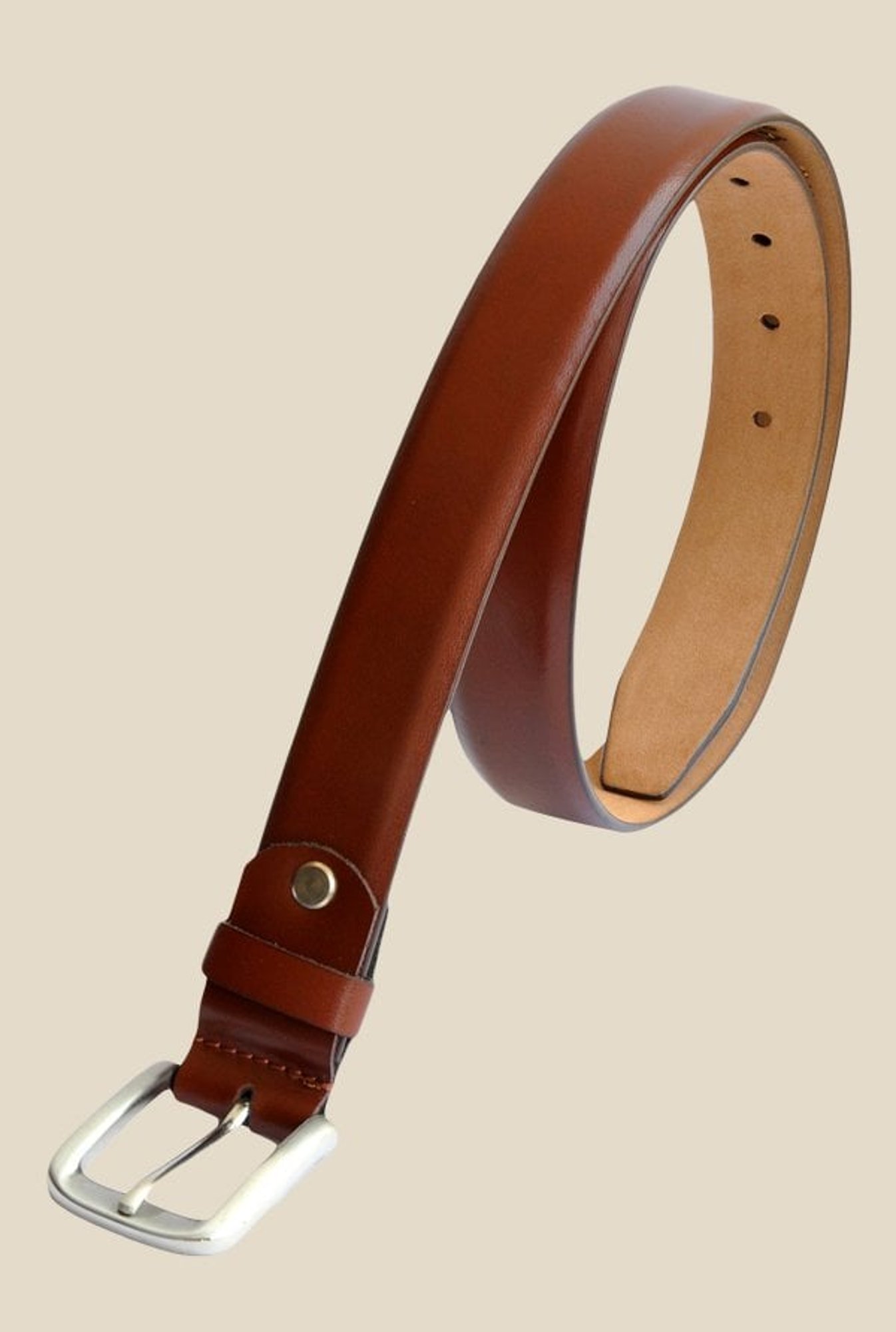 Kara Tan Solid Leather Belt