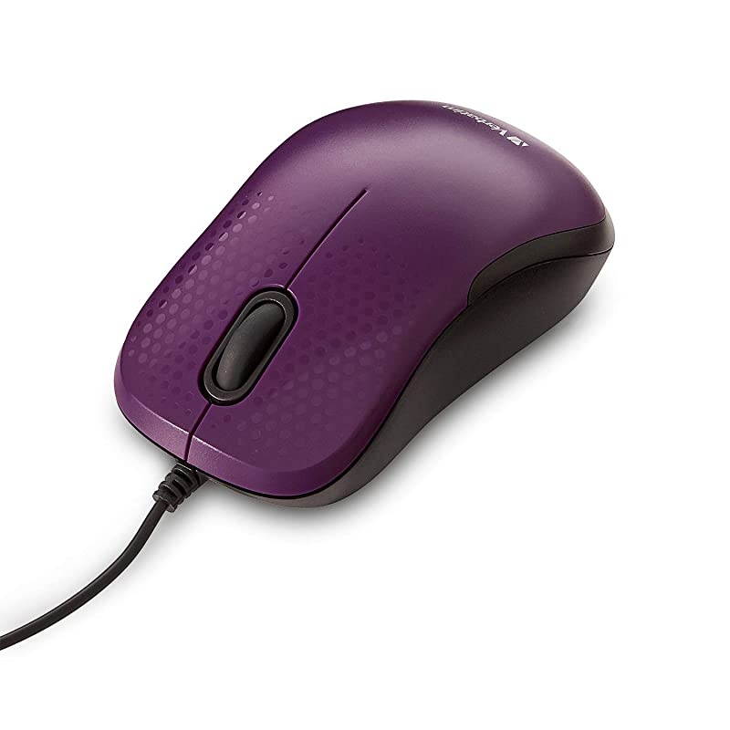 USB Silent Corded Optical Mouse - Computer Wired Noiseless and Silent Click Mouse for Mac and PC- Purple