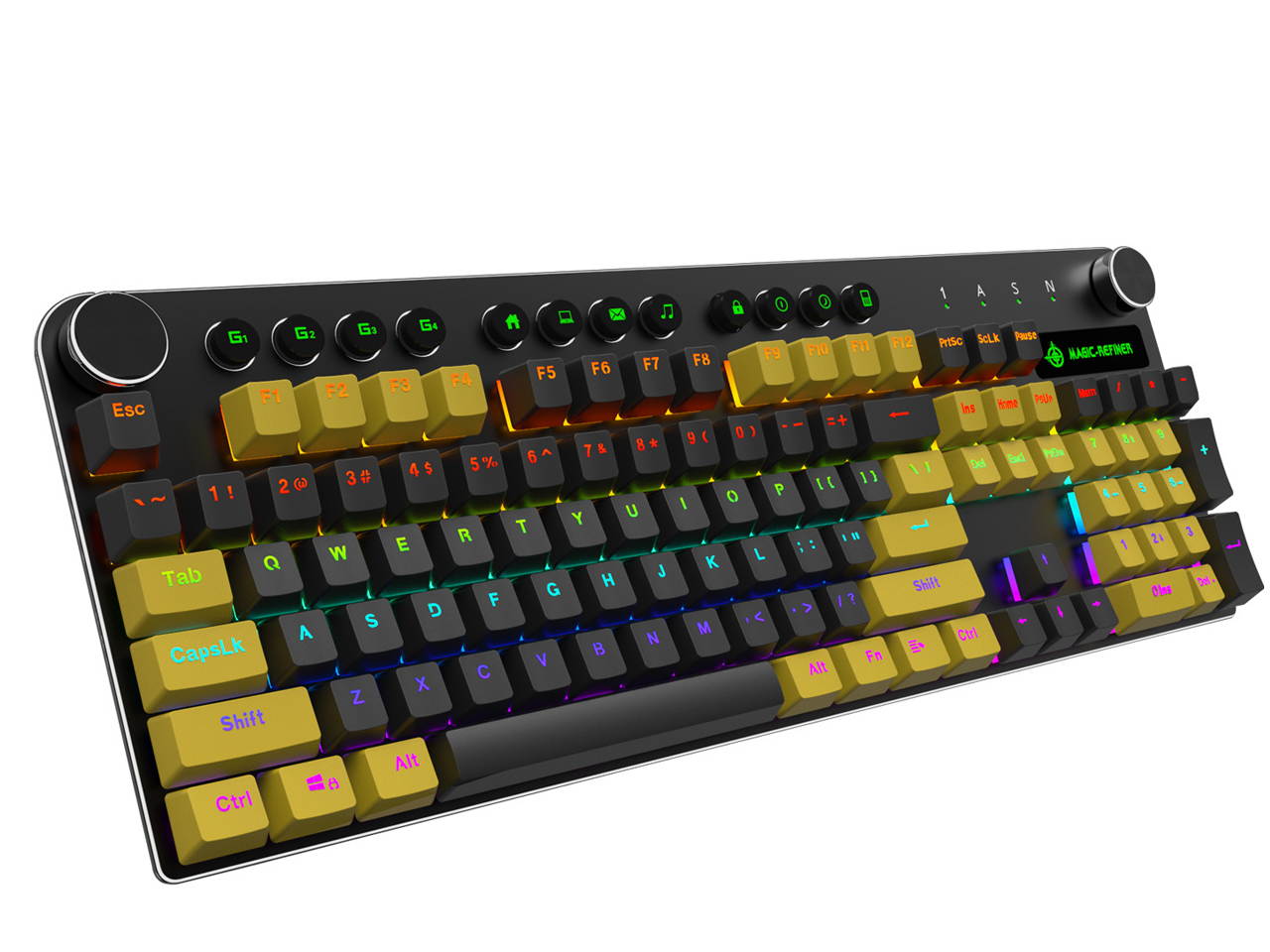 MK13 USB Gaming Keyboard Wired RGB Gaming Mechanical Keyboard Blue Switch 104 Keys Non-conflict Mixed LED Backlight PBT Keycap for Computer/PC/Laptop/Macbook