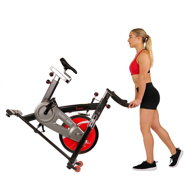 Sunny Health and Fitness Chain Drive Indoor Cycling Bike - Dark Gray