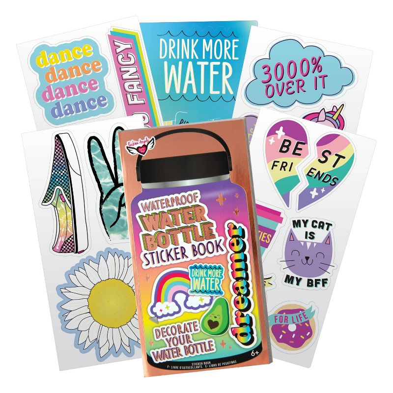 Waterproof Water Bottle Sticker Book Kit - Fashion Angels