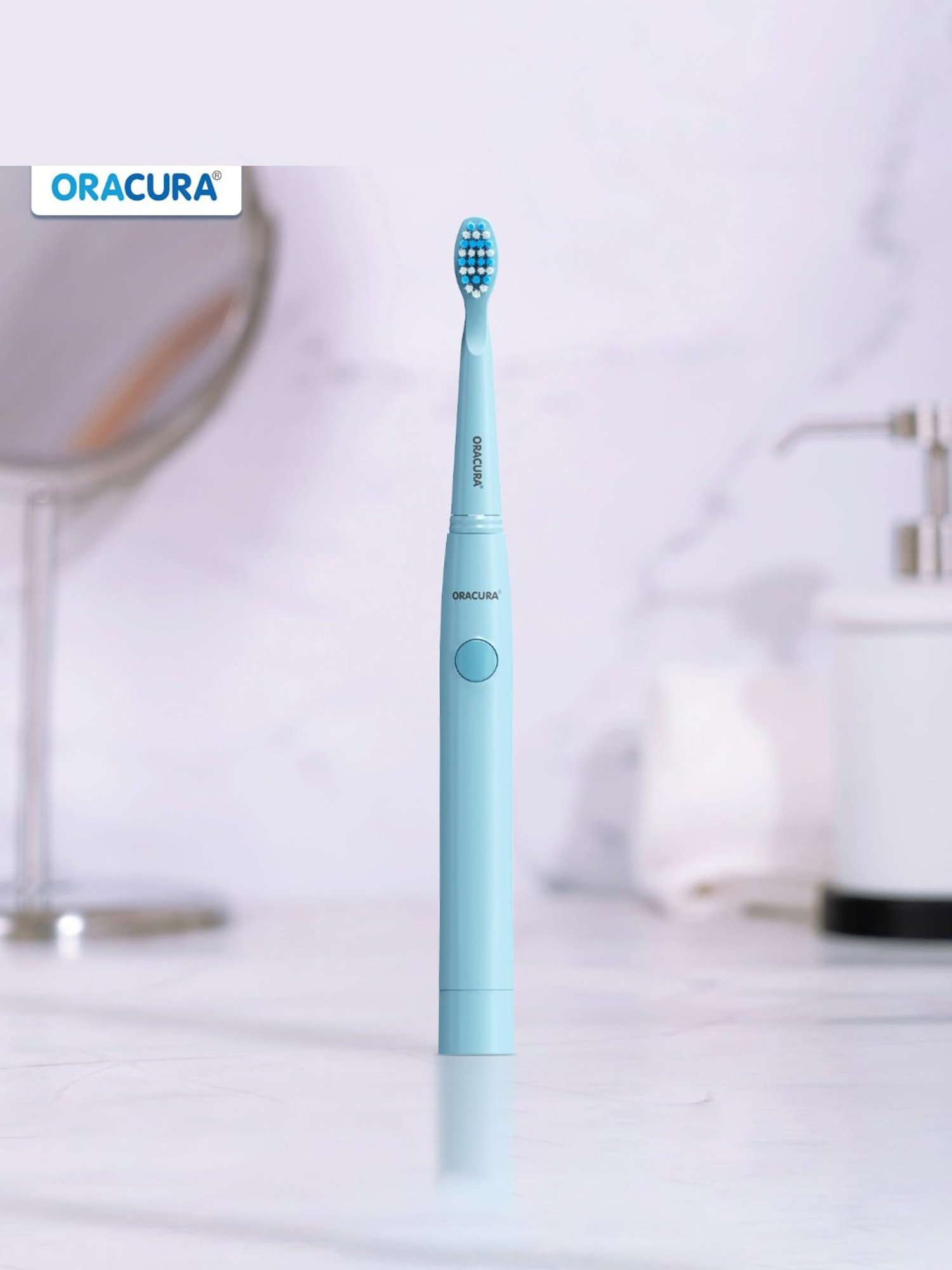 Oracura SB100 Sonic Lite Electric Battery Operated Toothbrush (Blue)