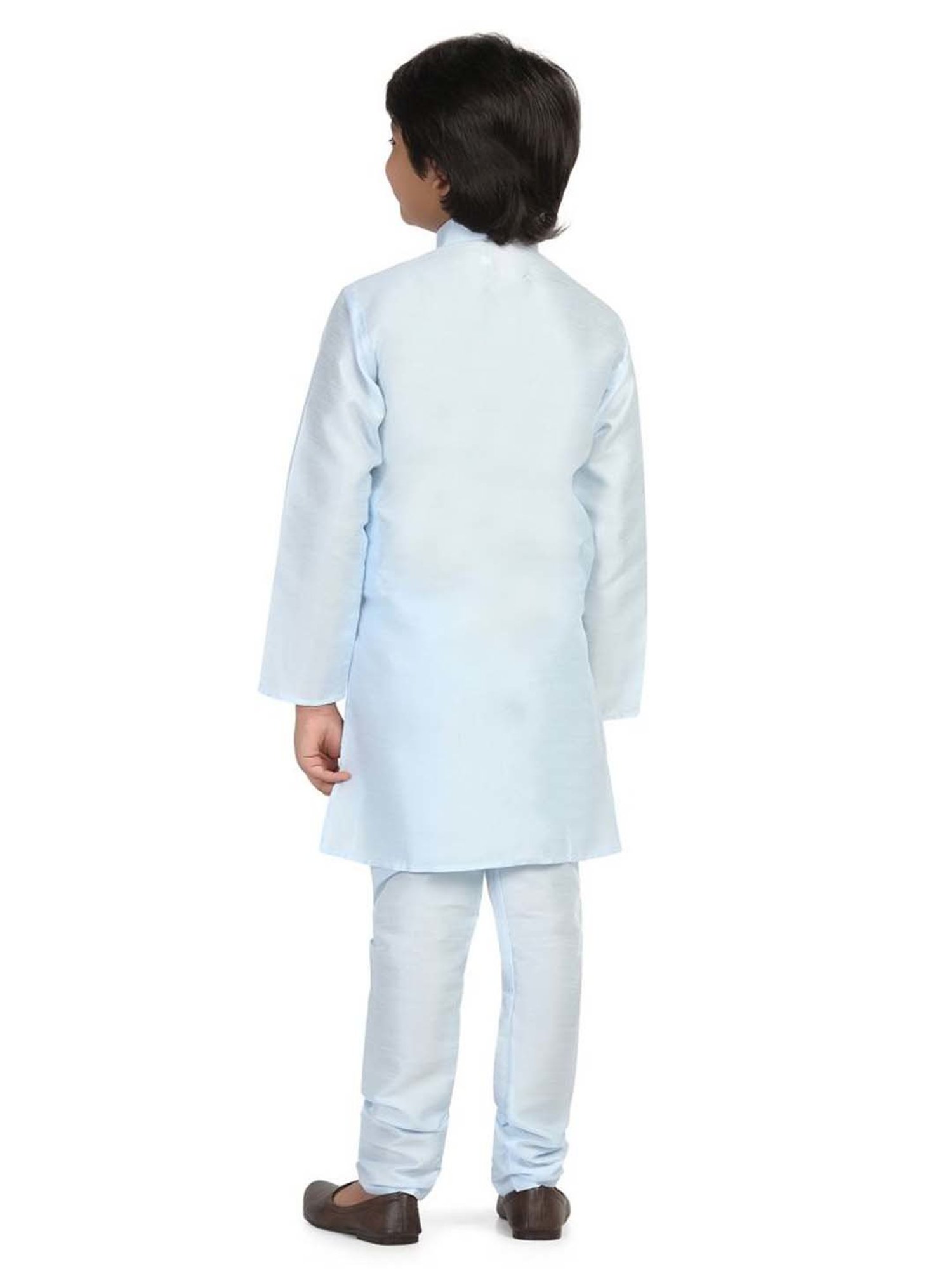TAHVO Kids Blue Slim Fit Full Sleeves Kurta Set