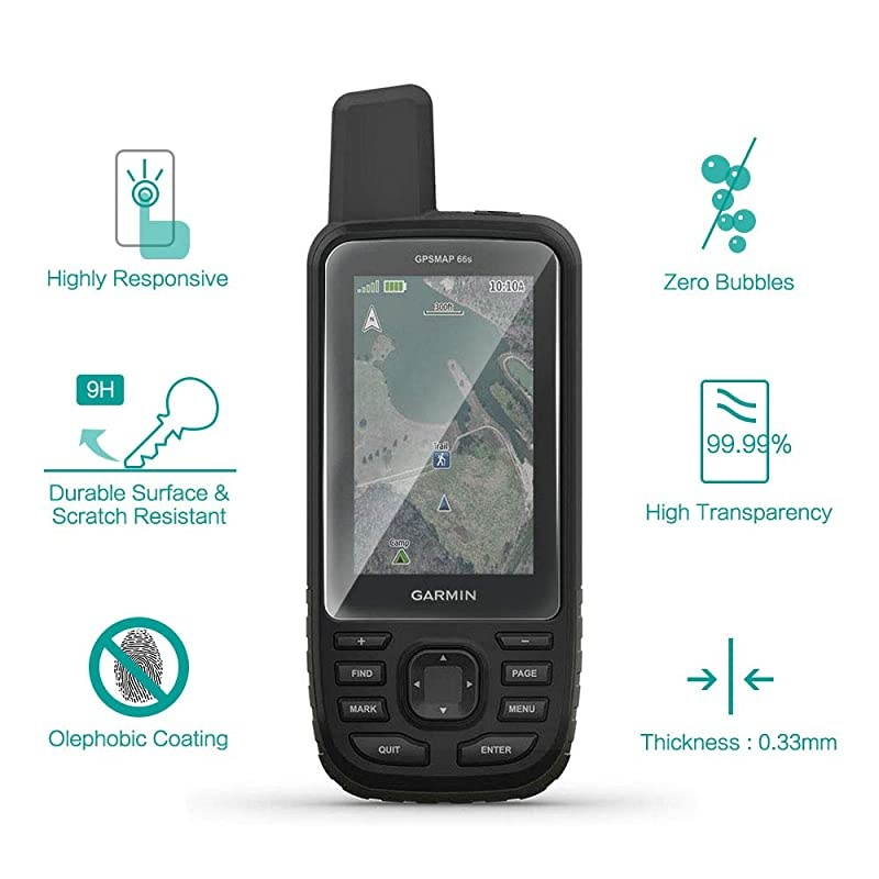 2-PACK]  Tempered Glass Screen Protector Bundle Compatible with Garmin GPSMAP 66i 66s 66st - HD Clarity Protective Film - Handheld GPS Accessories
