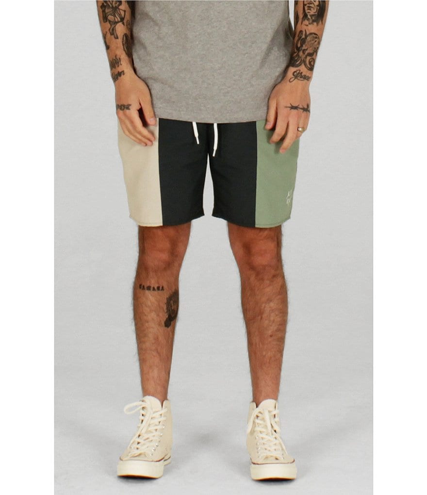 Lira Clothing 18#double; Outseam Mindel Paneled Nylon Elastic Waist Shorts