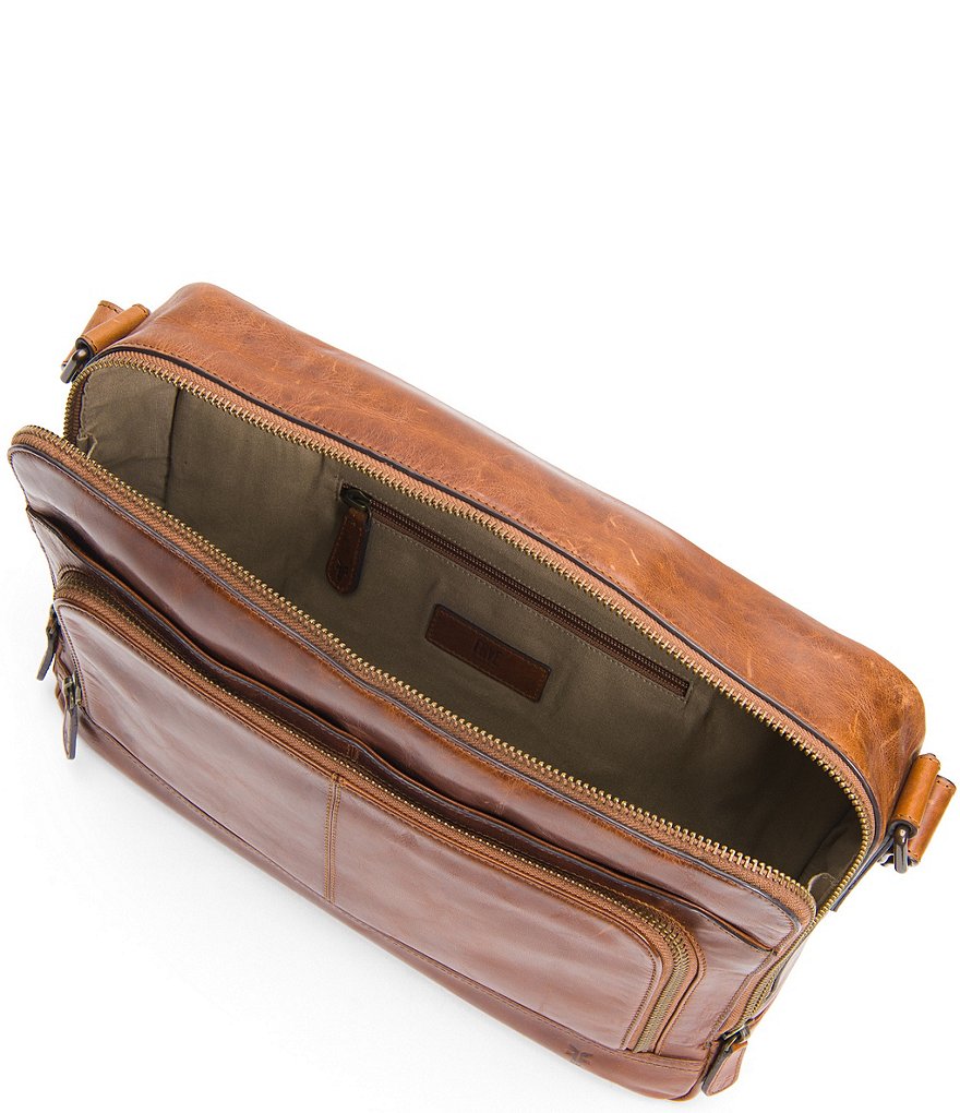 Frye Logan Zip Leather Messenger Bag