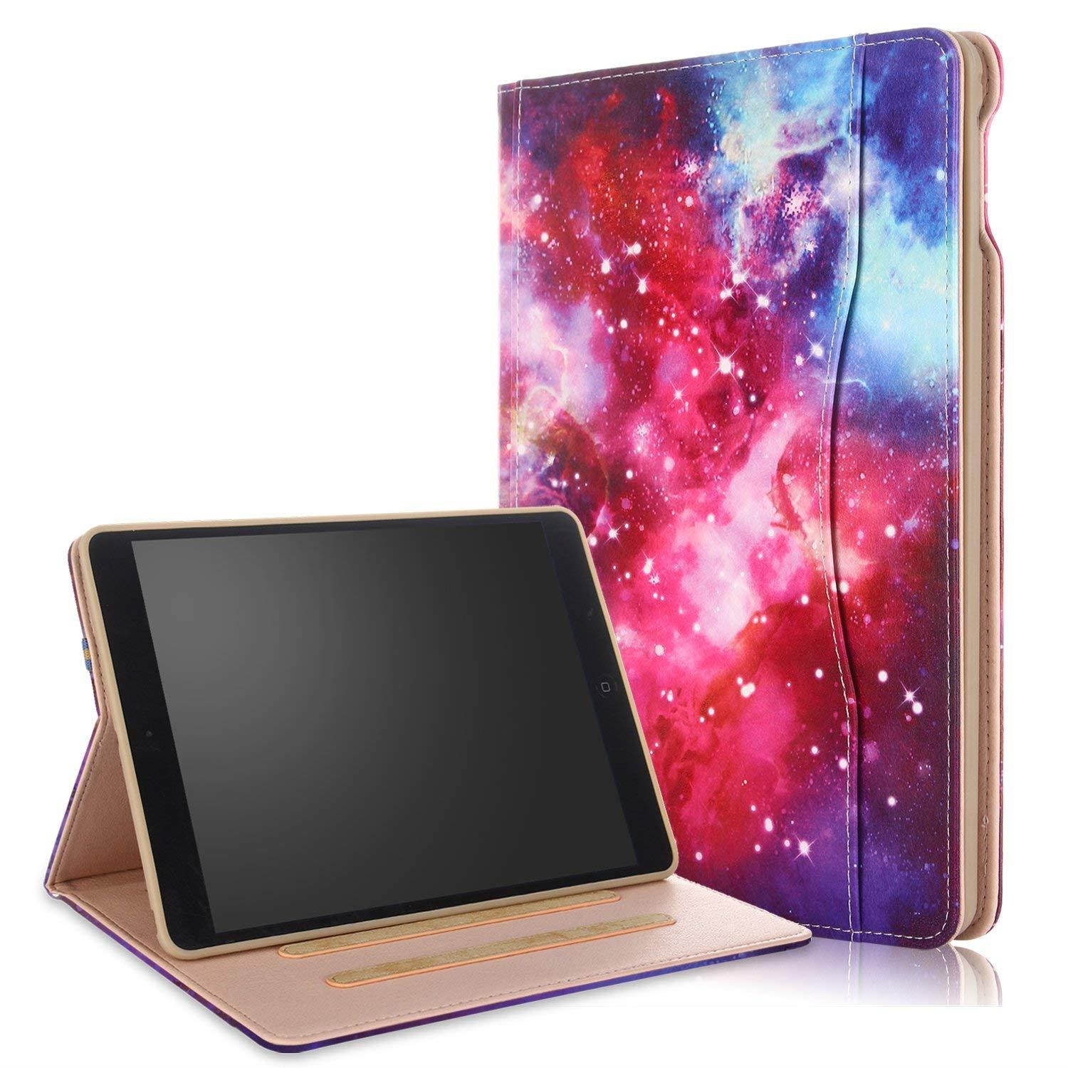 XBE iPad 9.7 2018/2017 iPad Air/Air2 Cover - Multifunctional TPU Soft Case with Hand-Holder [Auto Sleep/Wake] for Apple iPad 9.7 2017/2018 Air/Air2 (Galaxy)