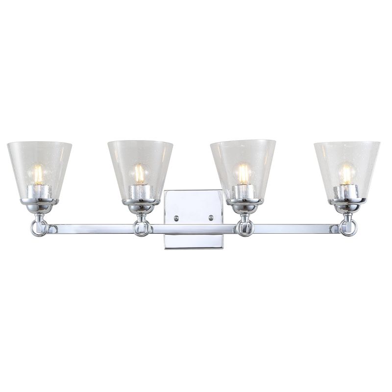 28.5" Metal/Glass Marion Hurricane Vanity Wall Light Chrome - JONATHAN Y