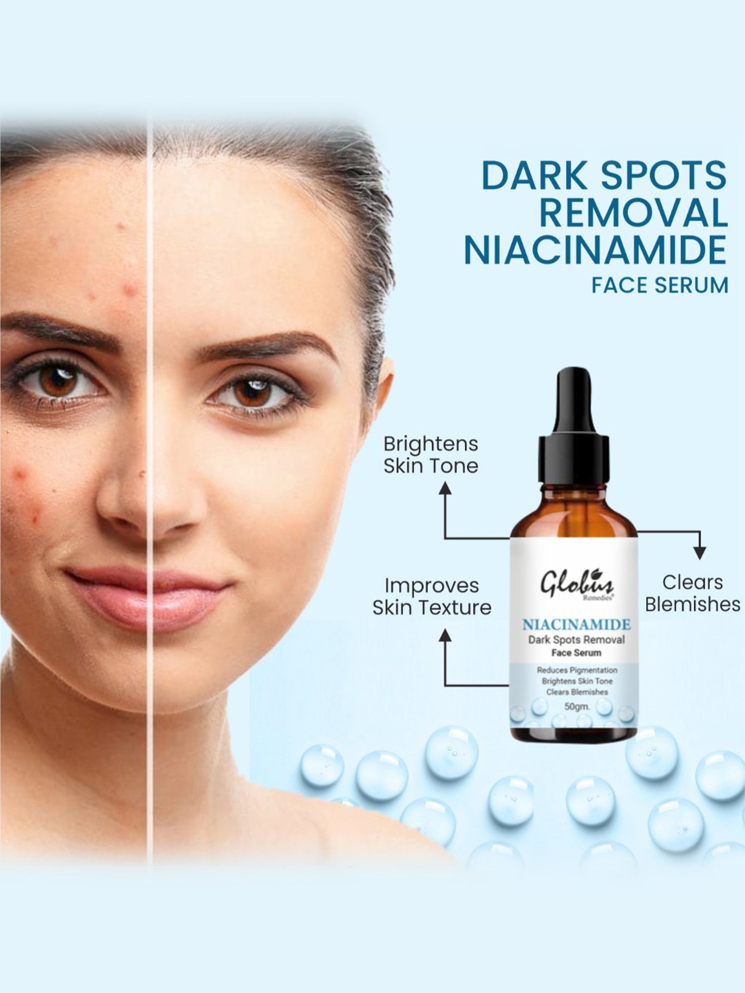 Globus Remedies Niacinamide Dark Spots Removal Face Serum - Pack of 2