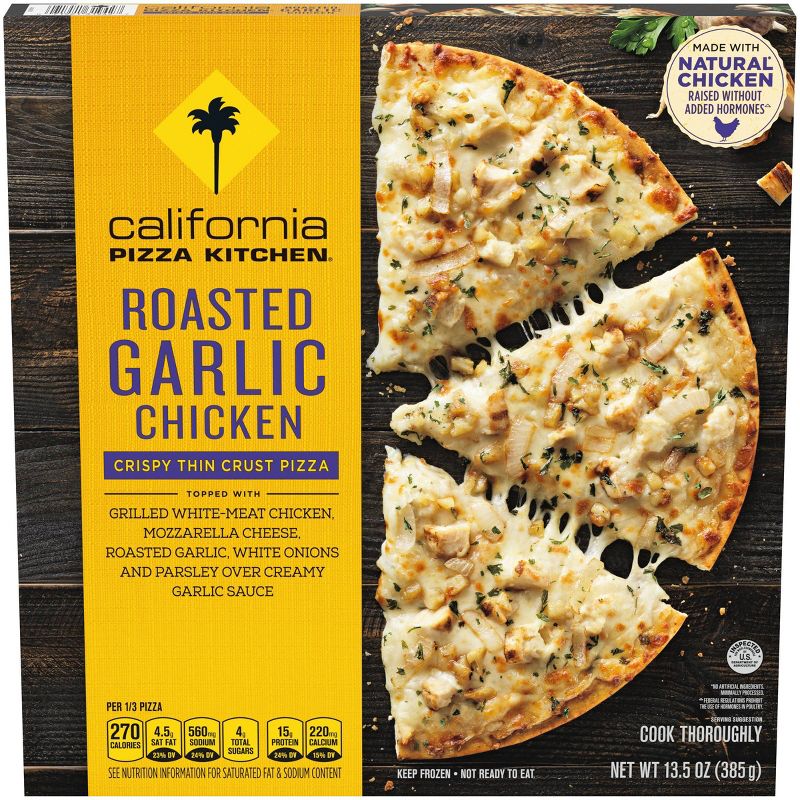 California Pizza Kitchen Roasted Garlic Chicken Crispy Thin Crust Frozen Pizza - 13.5oz