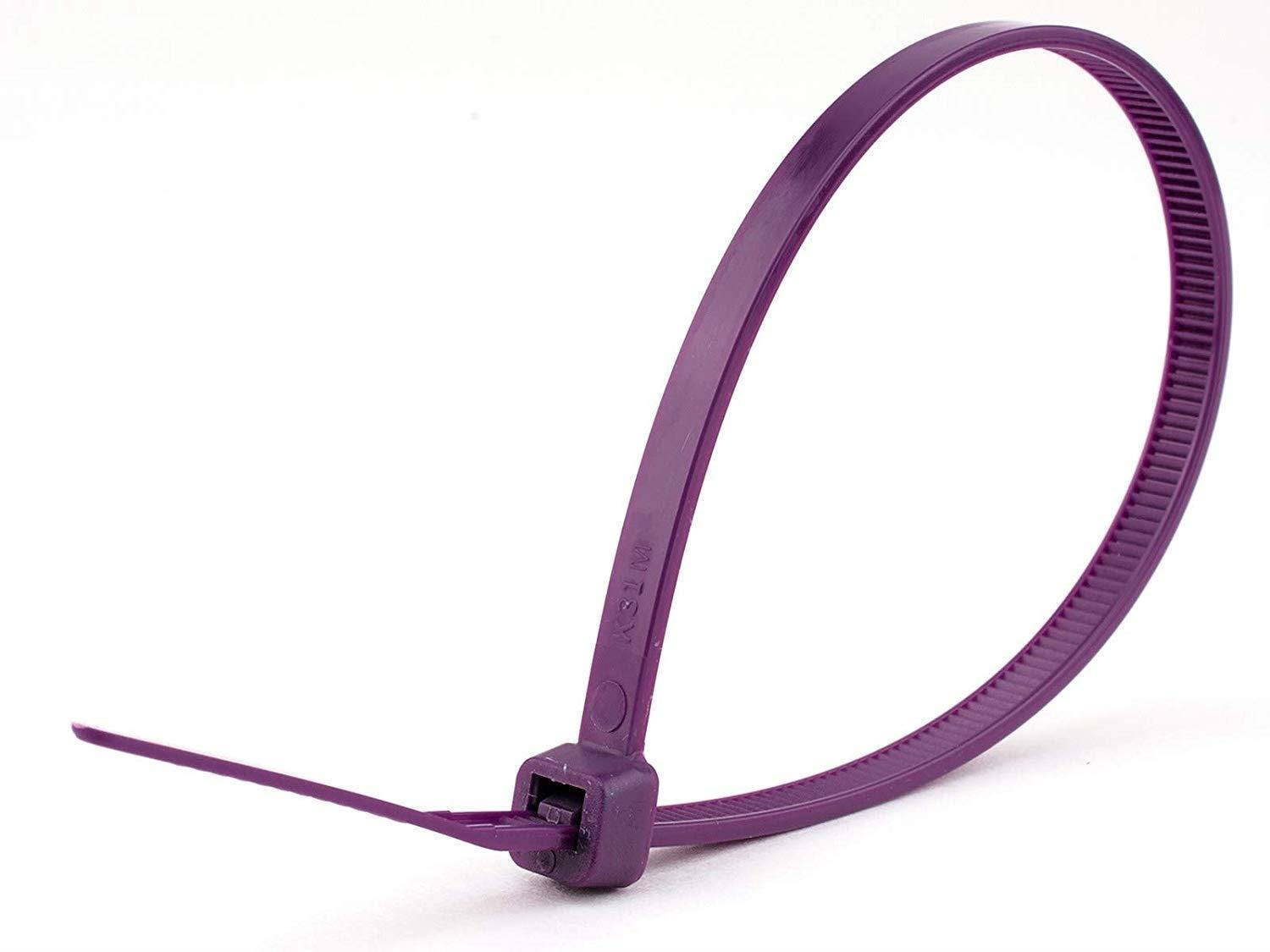 8 Inch Purple Intermediate Nylon Zip Tie - 100 Pack