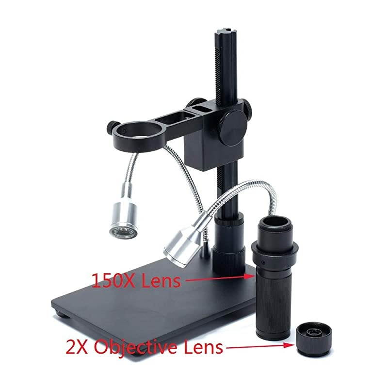 16MP HDMI 1920x1080P Resolution Digital HD Microscope Camera 5X- 300X Magnification Optical Lens Bracket with Illumination Portable