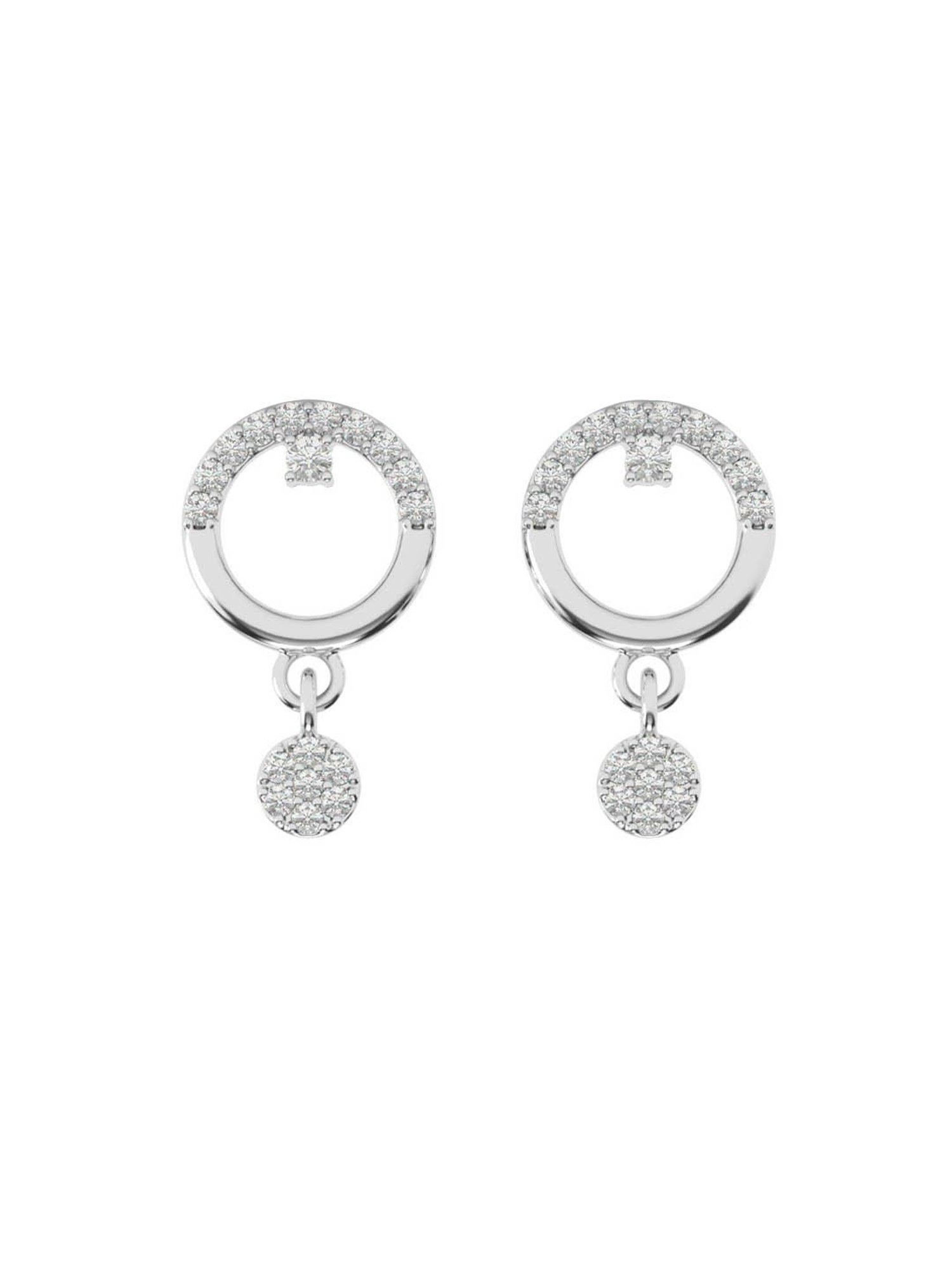 Clara 925 Sterling Silver Platinum Plated Swiss Zirconia Anja Bali Drop Earrings Gift for Women