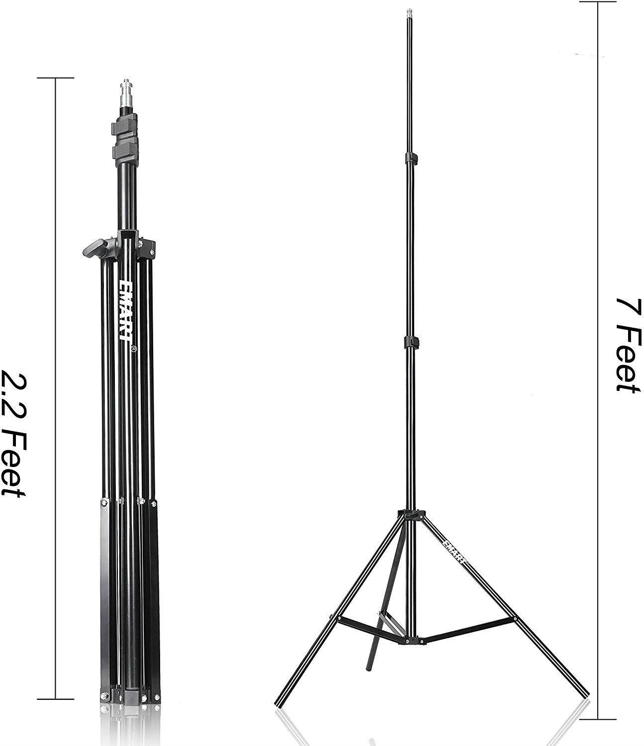 Emart 7 Feet Photography Photo Studio Tripod Light Stands for Softbox, Umbrella, Video Shooting, Reflector, Portable Carry Case Include - 2 Pack
