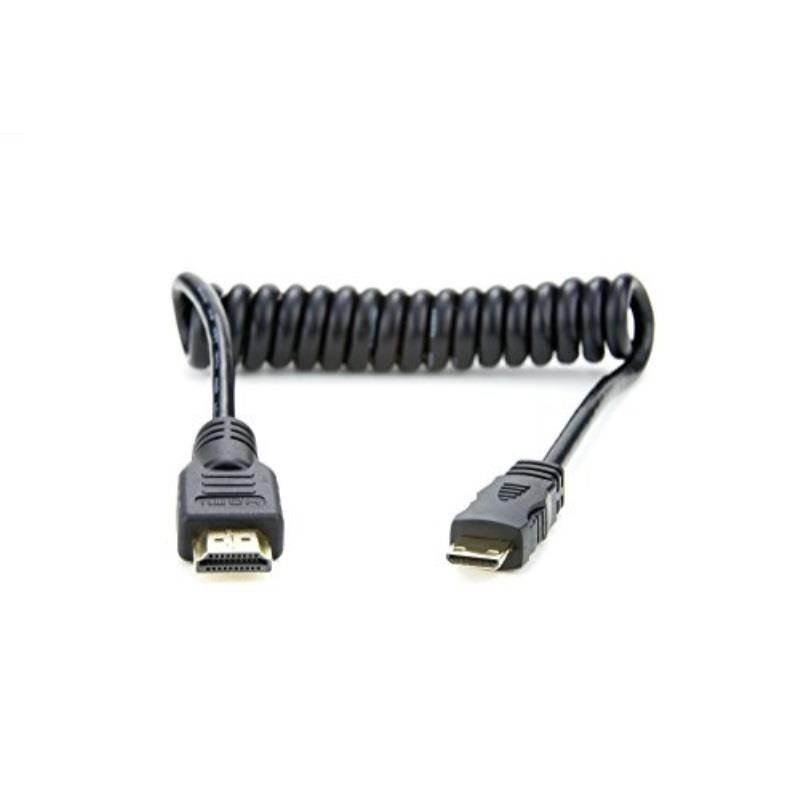 Atomos 11.81"/30cm Coiled Mini HDMI to Full HDMI Cable for Ninja Star Recorder