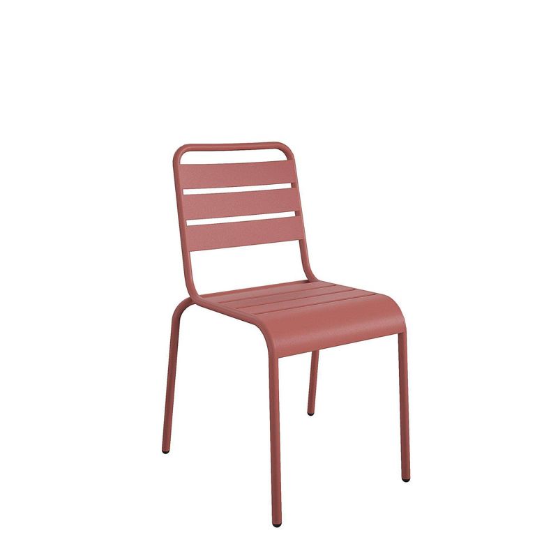 June 4pk Outdoor Stacking Chairs - Persimmon - Novogratz