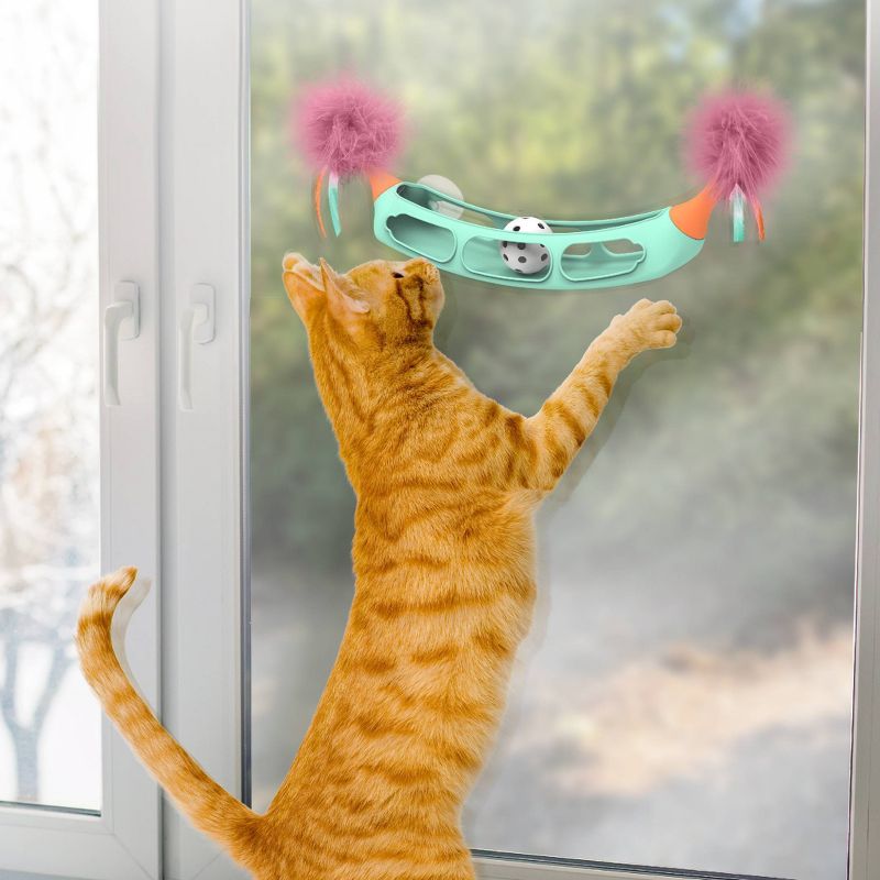 SmartyKat Track Tipper Suction Cup Ball Cat Toy