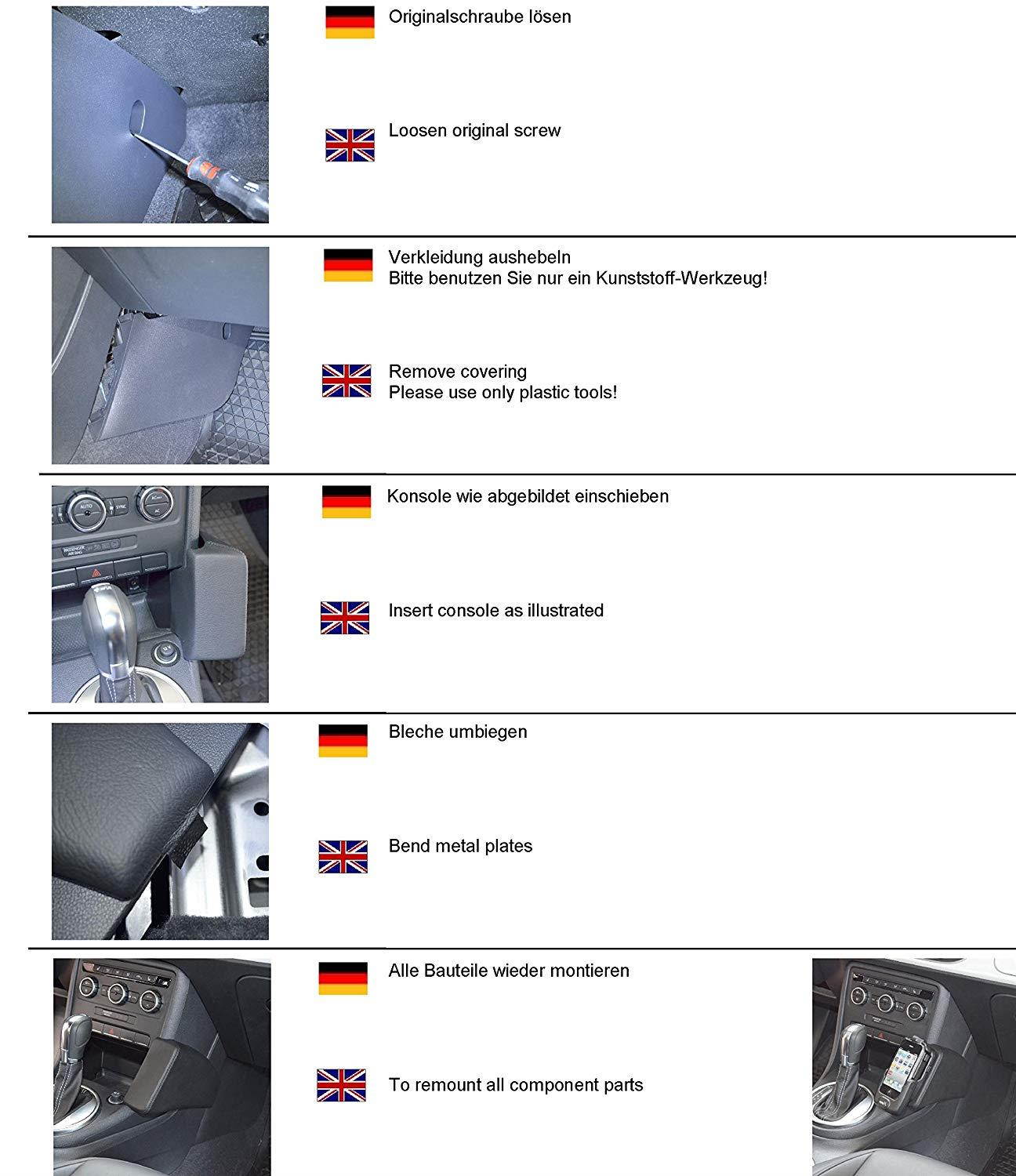 KUDA 096745 Leather Mount Black Compatible with VW Beetle/New Beetle (Since 2012)