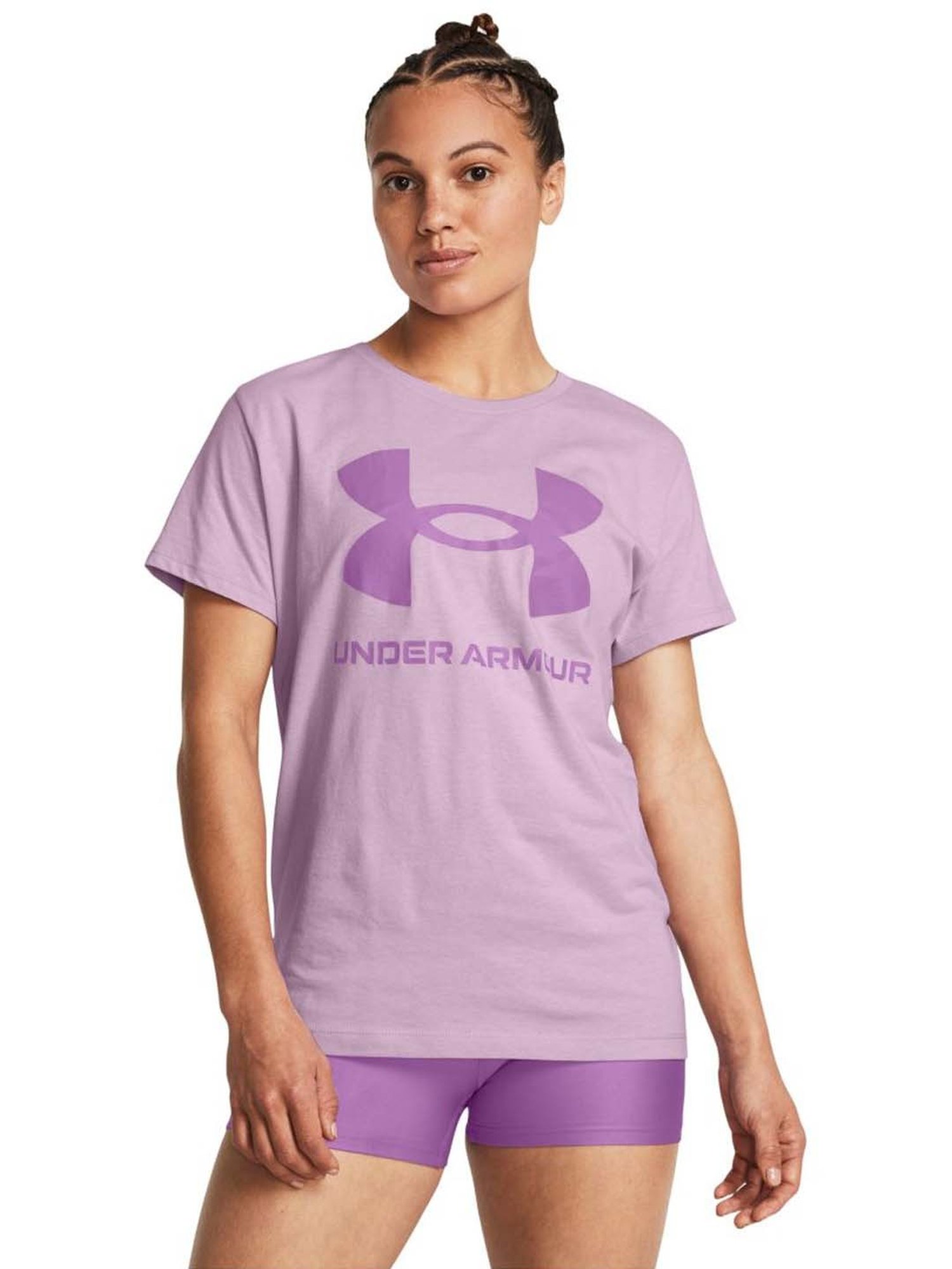 UNDER ARMOUR Purple Printed Sports T-Shirt