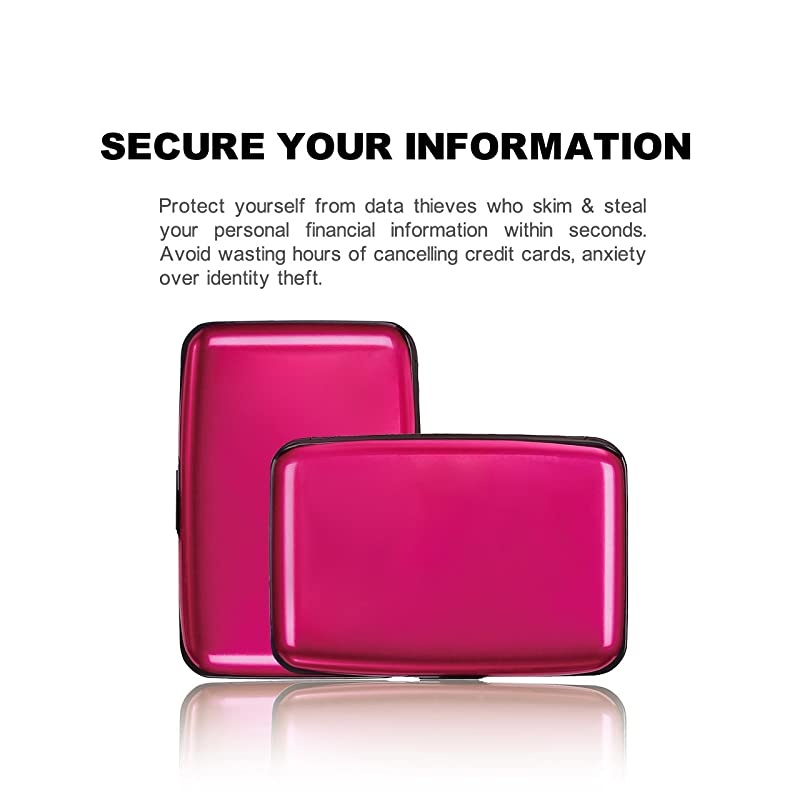 RFID Blocking Credit Card Protector,RFID Blocking Aluminum Wallets for Women & Men Card Holder for Metal ID Credit Cards Case (New Upgraded)