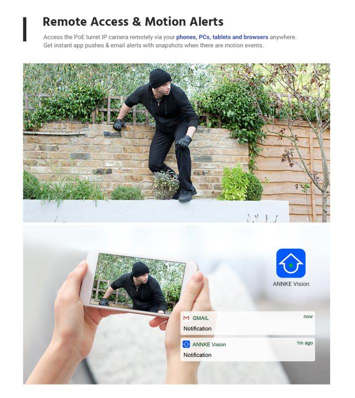 ANNKE 8CH 5MP PoE Turret Security Camera System with 2TB