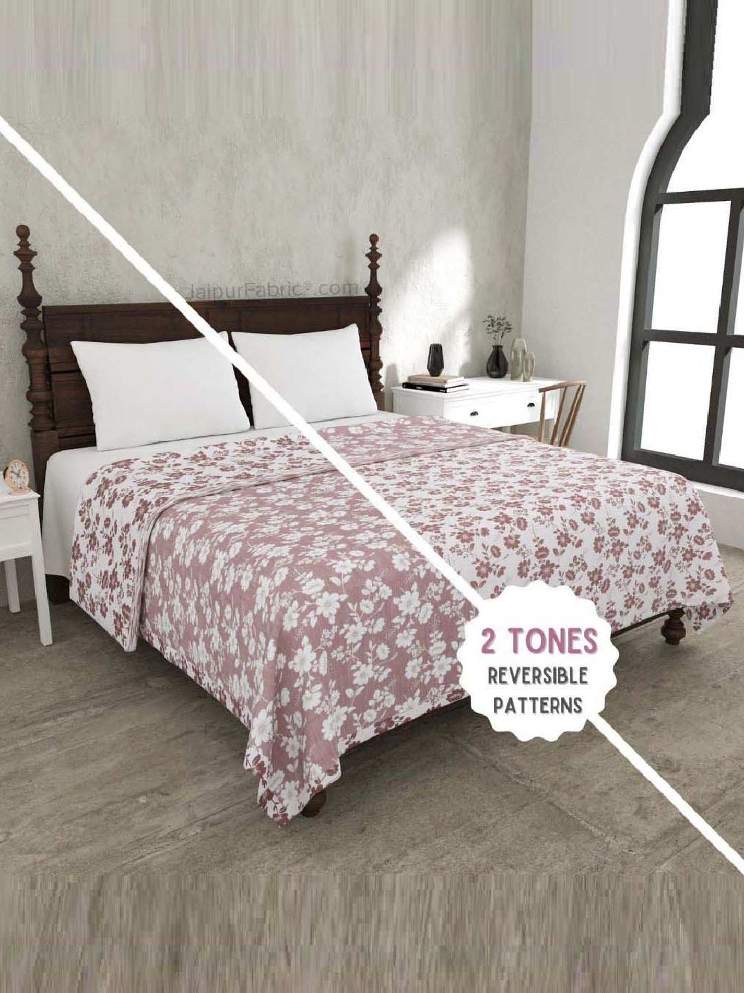 JaipurFabric Rose Mulmul Cotton 150 GSM Reversible Ac Dohar