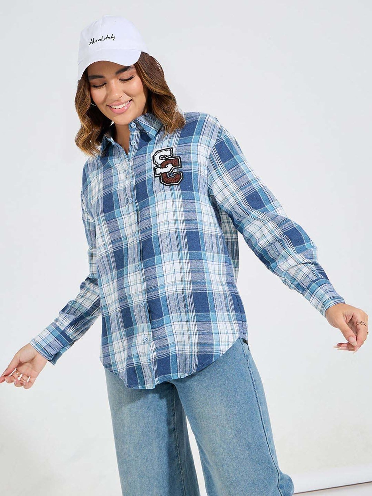 Styli Blue Chequered Shirt