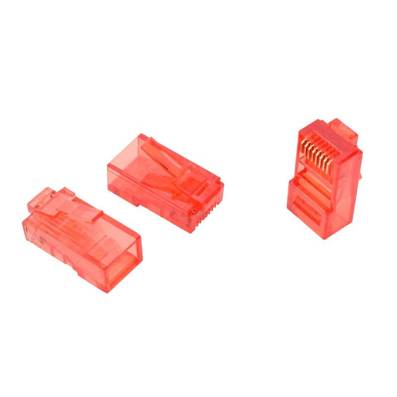 CAT6 Rj45 Connector 8P8C 50Pack/Jar Ethernet Cable Connector  Crimp Connector Gold Plated UTP Blue