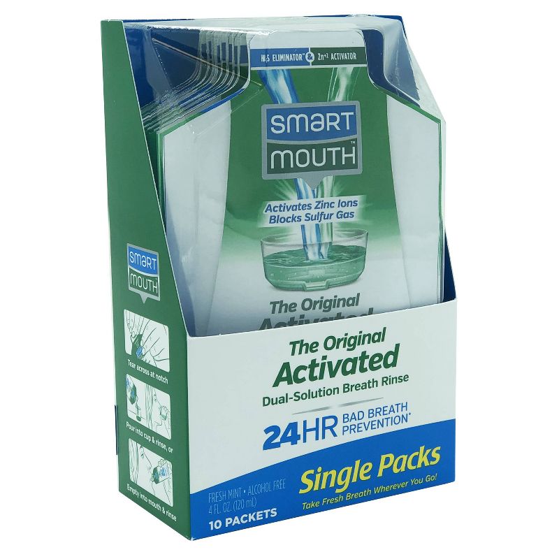 Smart Mouth Original Activated Dual Solution Breath Rinse - Trial Size - 4 fl oz/10ct