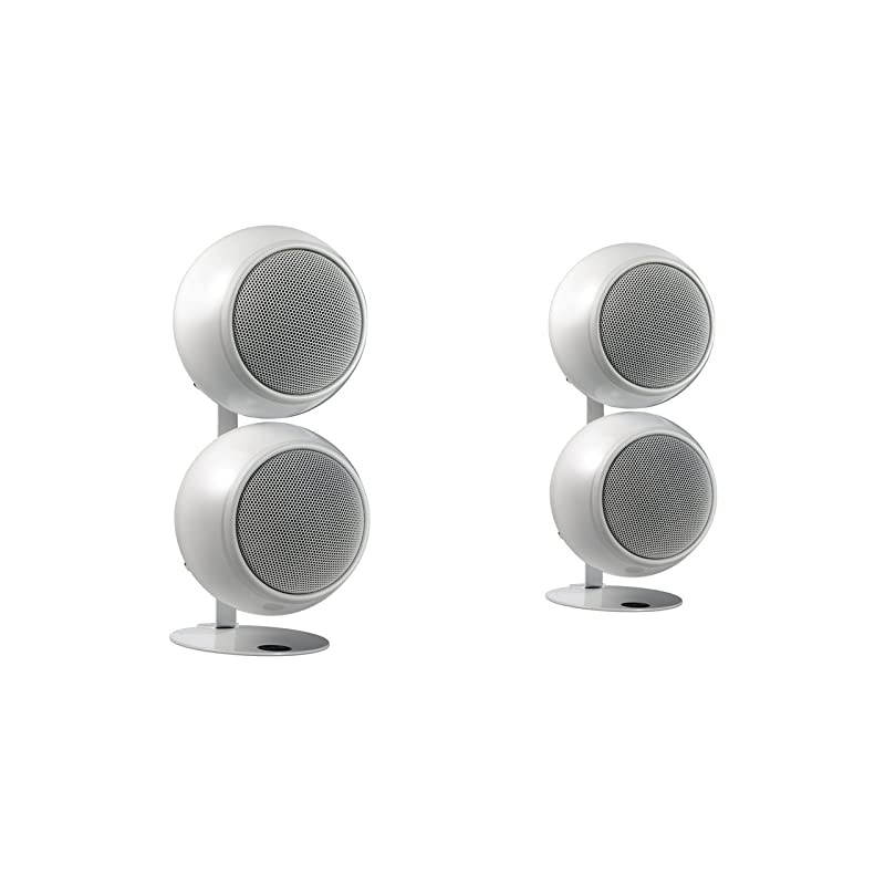 Mod2X QuickPack - Satellite Speakers and Desk Stand, Pearl White Gloss