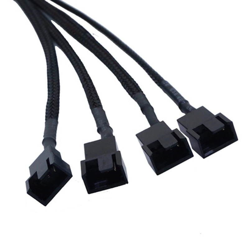 12V 27cm Cooler Cooling Fan Splitter Power Cable for Computer Fan Cable Splitter Power Cable 4pin IDE Molex to 4-Port 3Pin/4Pin