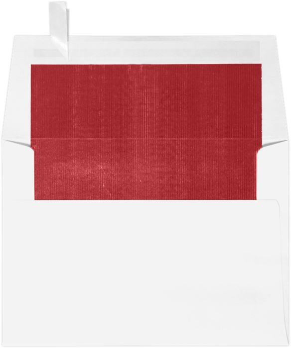 A6 Foil Lined Invitation Envelopes (4 3/4 x 6 1/2) - White w/Red LUX Lining (1000 Qty.)