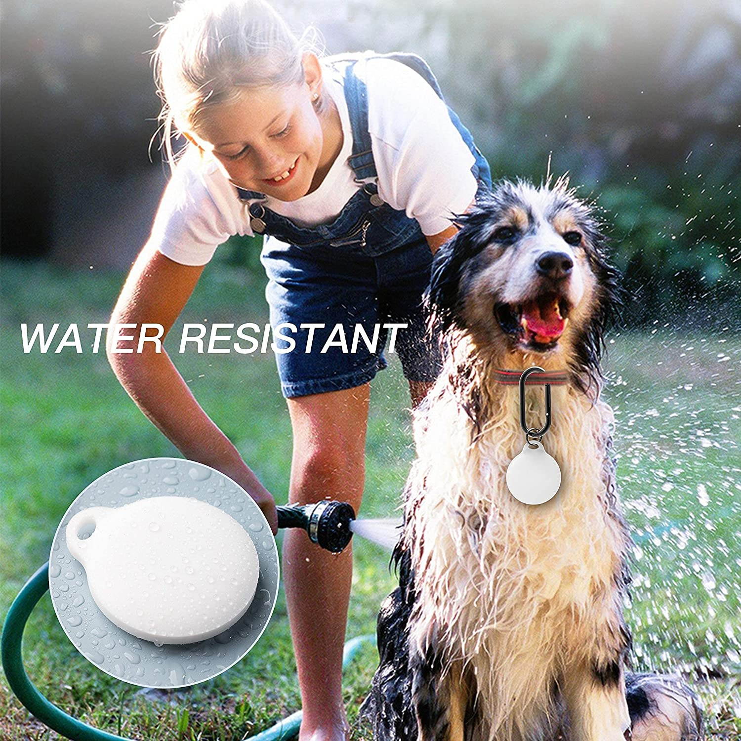 DamonLight 4-Pack Case for AirTag with Keychain, Anti-Scratch Protective Holder Compatible with Airtags Case Wallet Air Tag Ker Ring